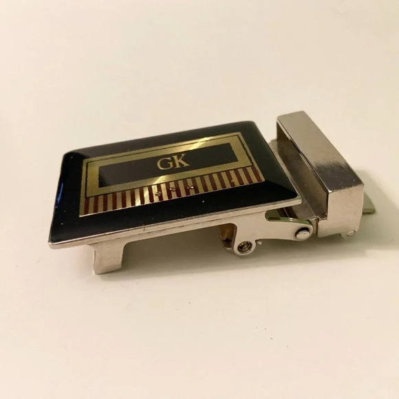 Vintage 1989 GK Belt Buckle  Black Gold Tone TGM - Picture 4 of 13